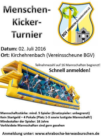 Flyper Menschenkicker-Turnier 2. Juli 2016