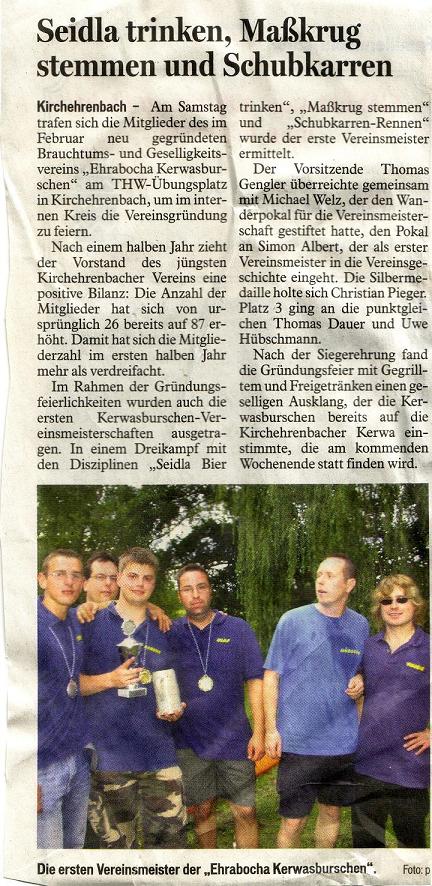 newspaper article, newspaper Frnkischer Tag, 24.08.2006