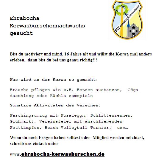 Kerwasburschen-Nachwuchs gesucht