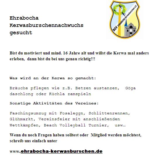 Kerwasburschen-Nachwuchs gesucht