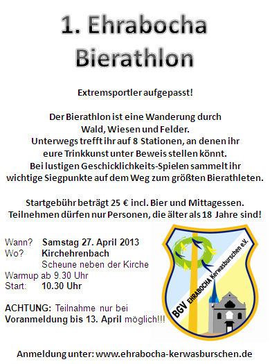 Bierathlon am 27. April