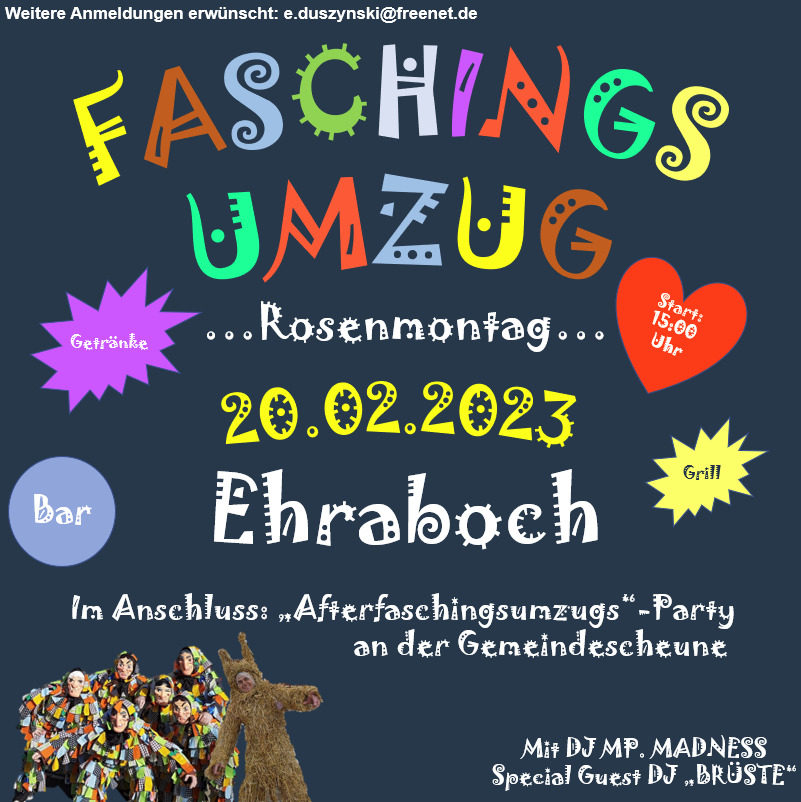 Flyer Faschungsumzug am 20.02.2023 um 15.00 Uhr