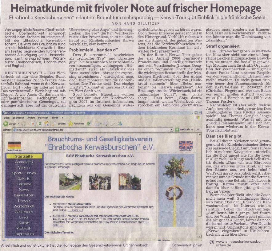 Nordbayerische Nachrichten, 23.08.2007