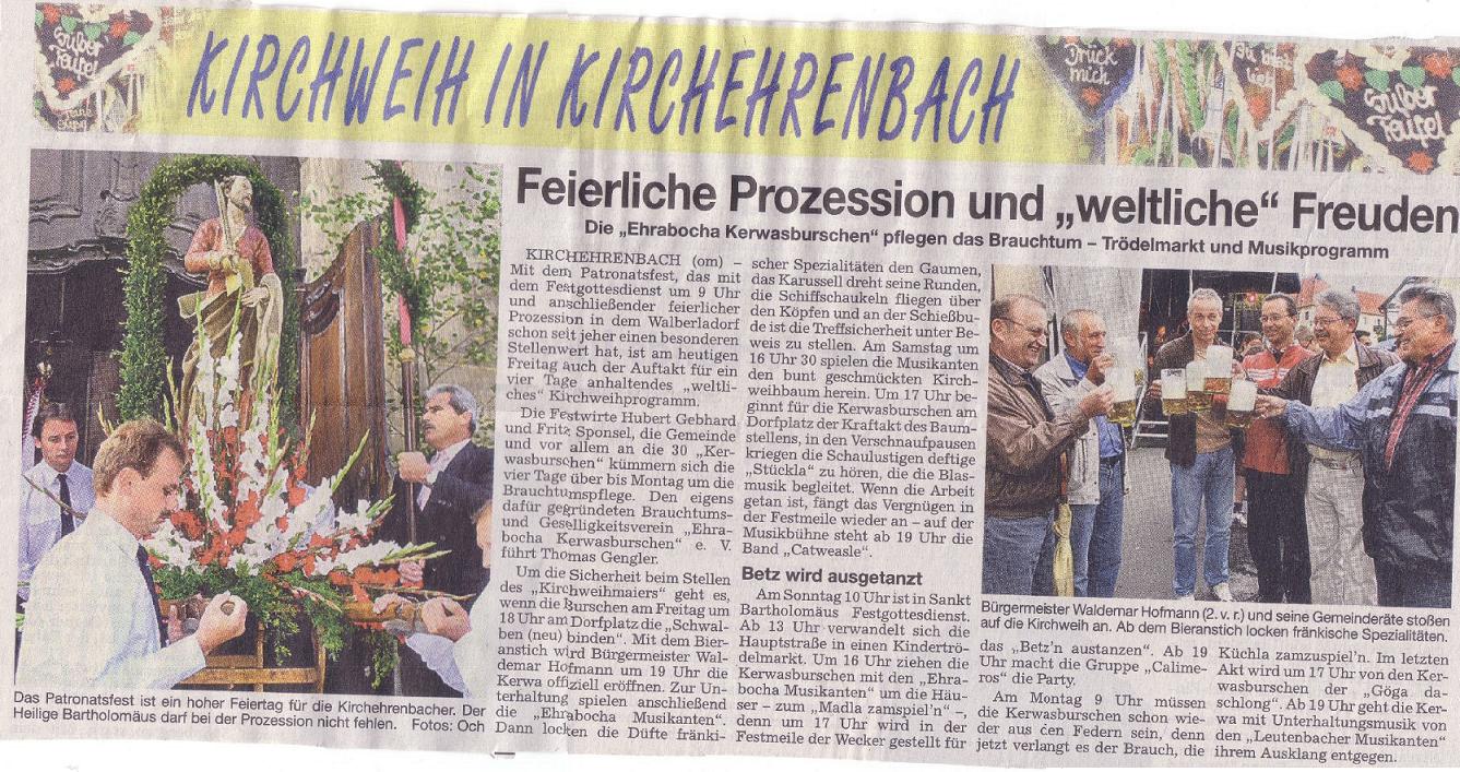 Zeitungsbericht NN vom 24.08.2007