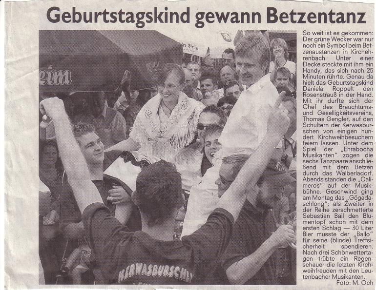 Zeitungsbericht NN vom 03.08.2008