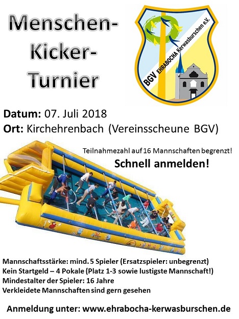 Werbung Menschenkicker Turnier 7.7.2018