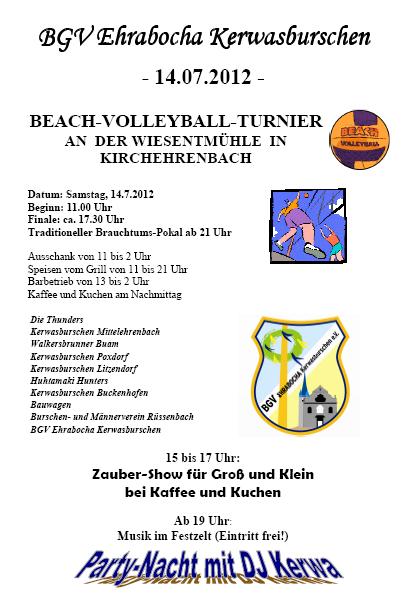 Werbung Beach Volleyball Turnier 2012